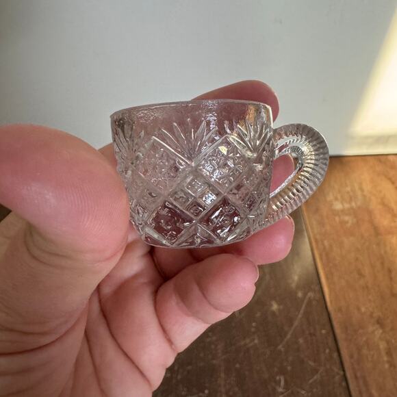 Antique Vintage Lot 8 Pressed Blown Glass Decorative Ornate‎ Salt Cellar Bundle - Picture 11 of 16